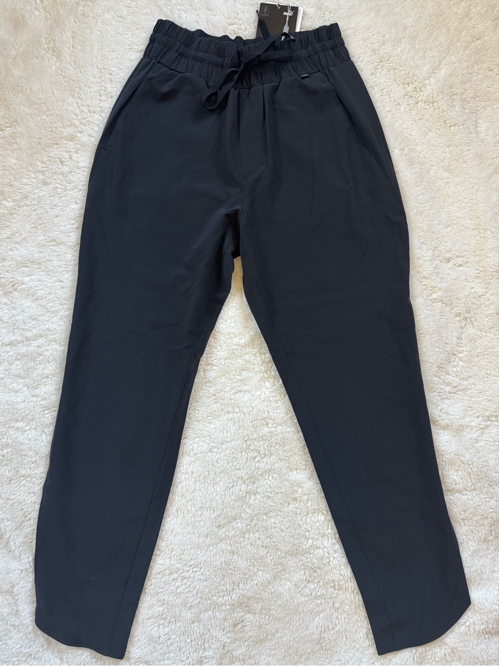 Puma Black DryCell Lightweight 7/8 Elastic-Waist Joggers